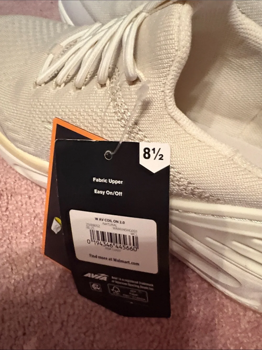 Avia Men's Knit Athletic Sneakers in Off-White